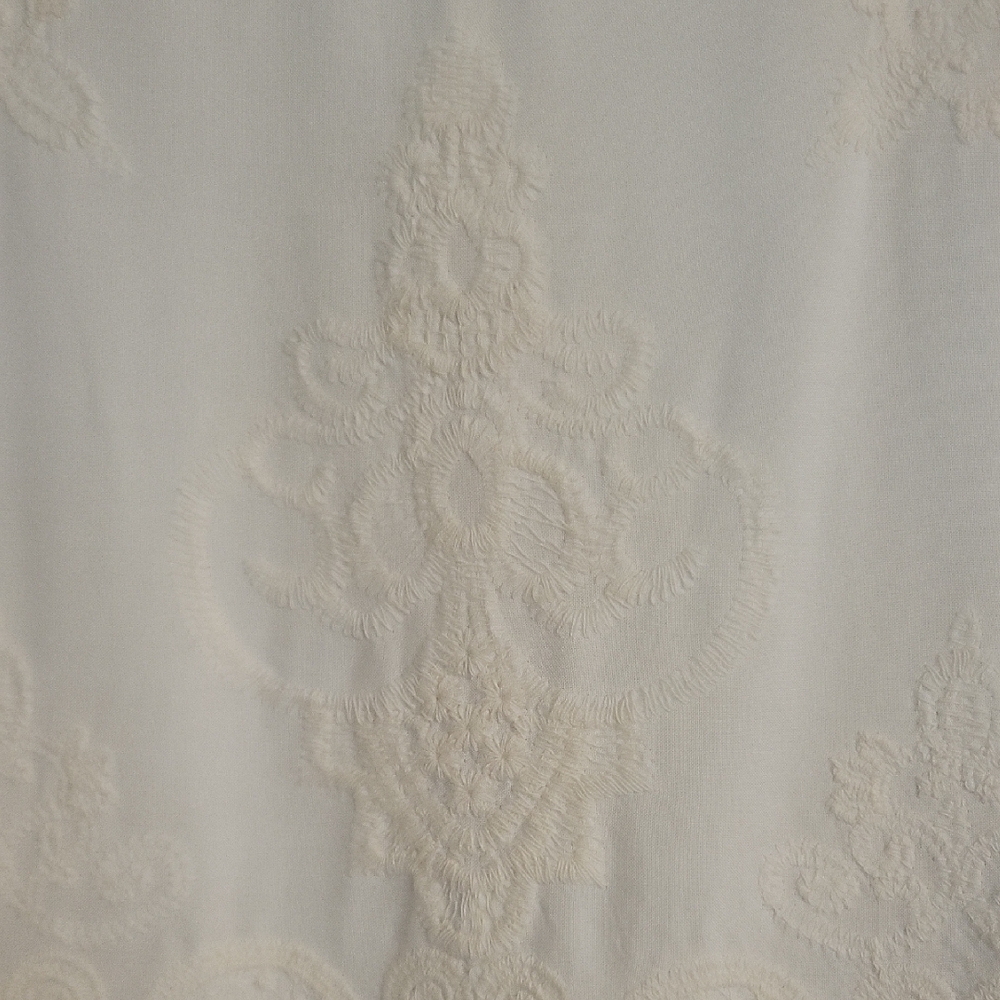 Democracy Cream Lace Trim Boho Blouse Size L Crochet Detail - Picture 2 of 12
